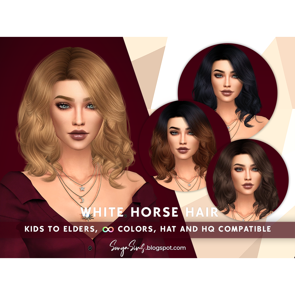SONYASIMS WHITE HORSE HAIR The Sims 4 Create a Sim