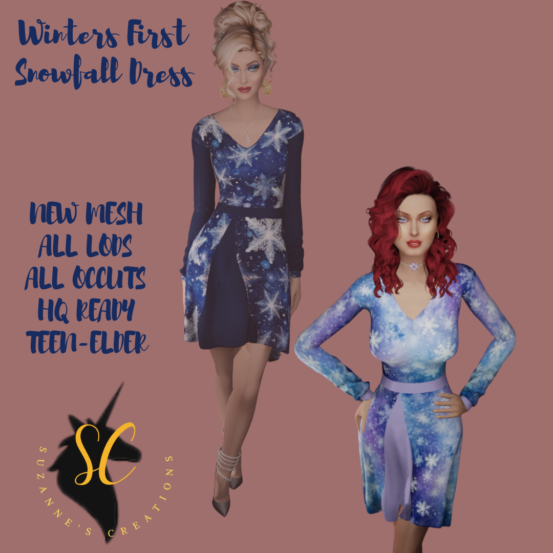 Winters first Snowfall Dress - The Sims 4 Create a Sim - CurseForge