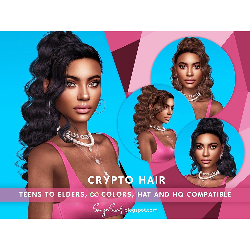 SONYASIMS CRYPTO HAIR The Sims 4 Create a Sim