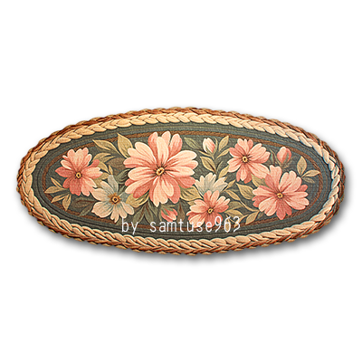 Classic Flower Oval Dance Rug #1 Samtuse963 logo