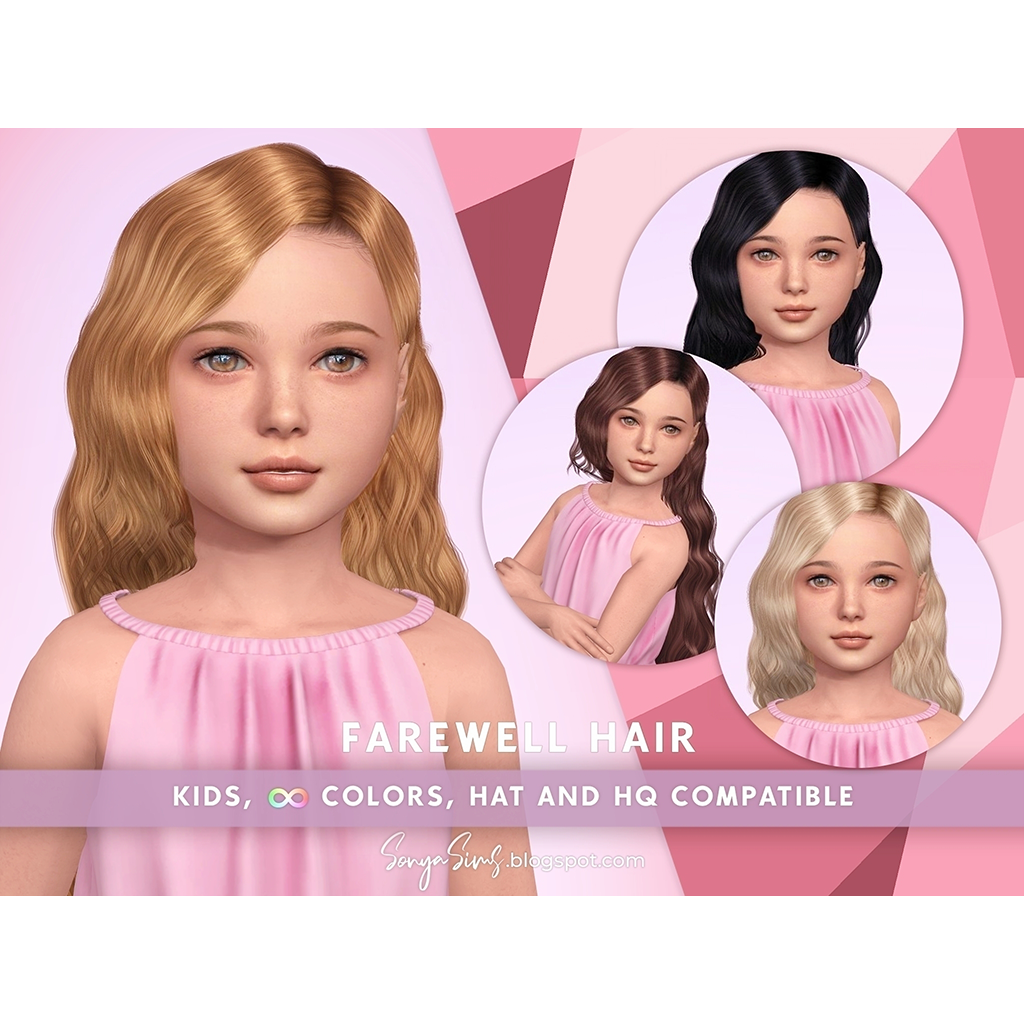 SONYASIMS - FAREWELL HAIR KIDS - The Sims 4 Create a Sim - CurseForge