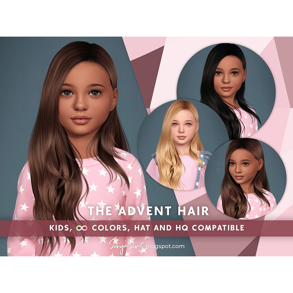 SONYASIMS - THE ADVENT HAIR KIDS - The Sims 4 Create a Sim - CurseForge