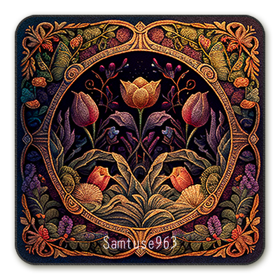 Ornate Floral Square Dance Rug #1 Samtuse963 logo