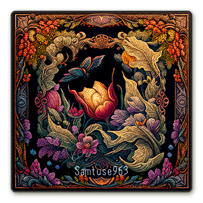 Ornate Floral Square Dance Rug #2 Samtuse963 logo