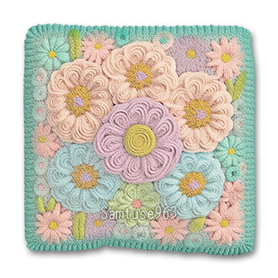 Woven Flower Square Dance Rug #4 Samtuse963 logo