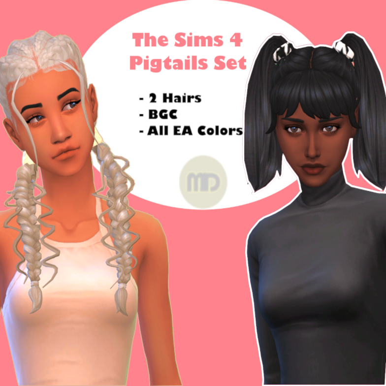 Mimidarling Pigtails Set - The Sims 4 Create a Sim - CurseForge