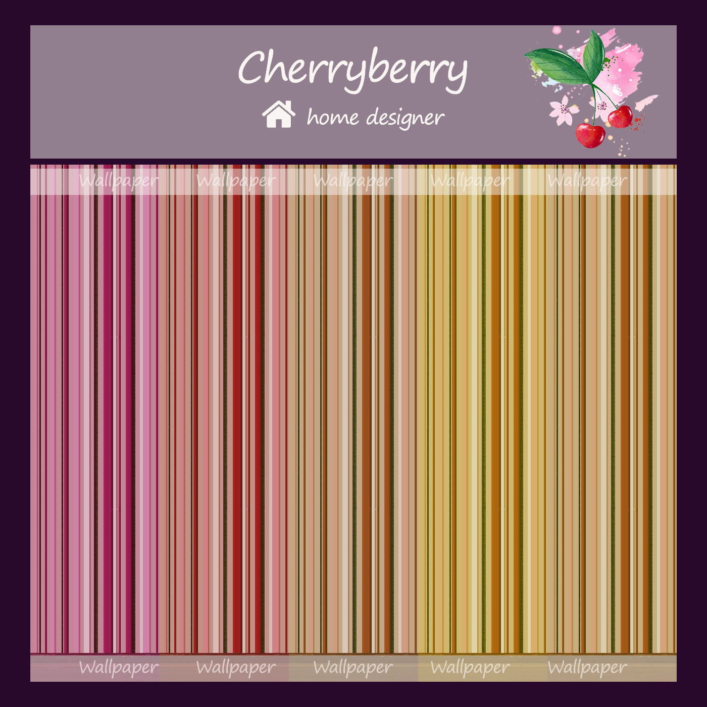 Colored striped wallpaper V1 with border The Sims 4 Build / Buy