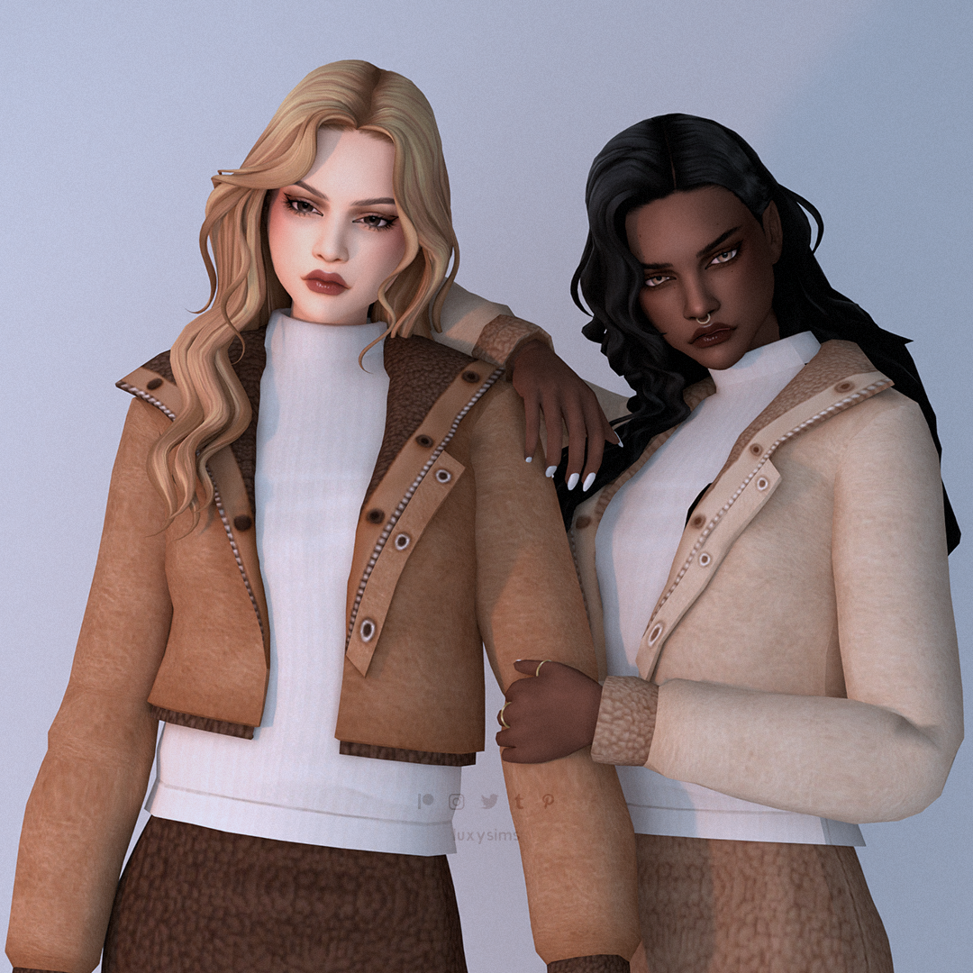 Leather Jacket - Shearling Collection - Create a Sim - The Sims 4