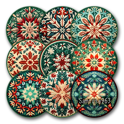 Christmas Round Dance Rug #6 Samtuse963 logo