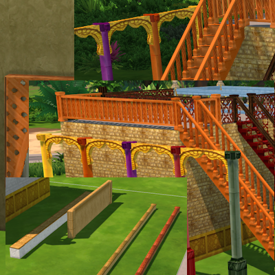Tomarang Palace Build Set Part 3: Stairs, fences, railings, trims, deco logo