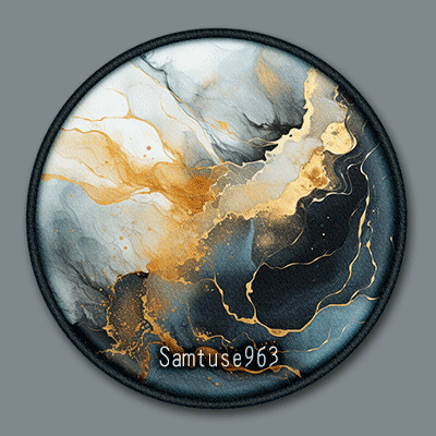 Gold Marble Round Dance Rug #1 Samtuse963 logo