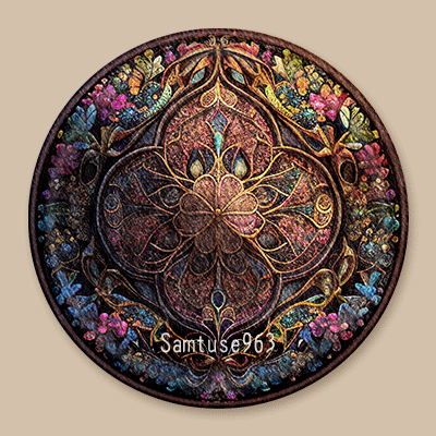 HQ Stained Glass Round Dance Rug #1 Samtuse963 logo