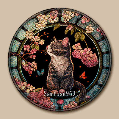 HQ Stained Glass Round Dance Rug #2 Samtuse963 logo