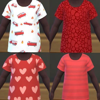 Red Toddlers T-Shirt Set - The Sims 4 Create a Sim - CurseForge