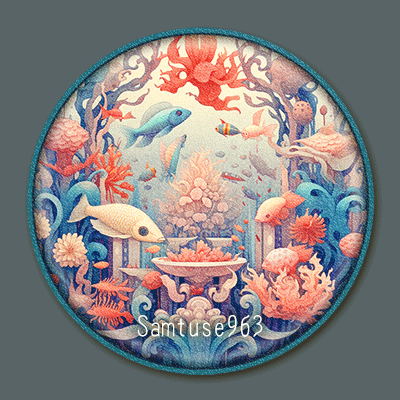 Ocean Palace Round Dance Rug #5 Samtuse963 logo