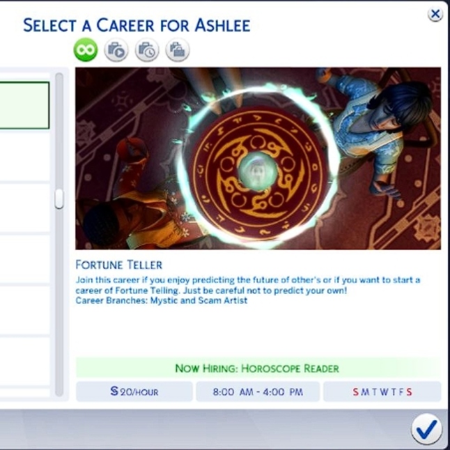 Fortune Teller Raceby kiarasims4mods Spanish translation The Sims 4