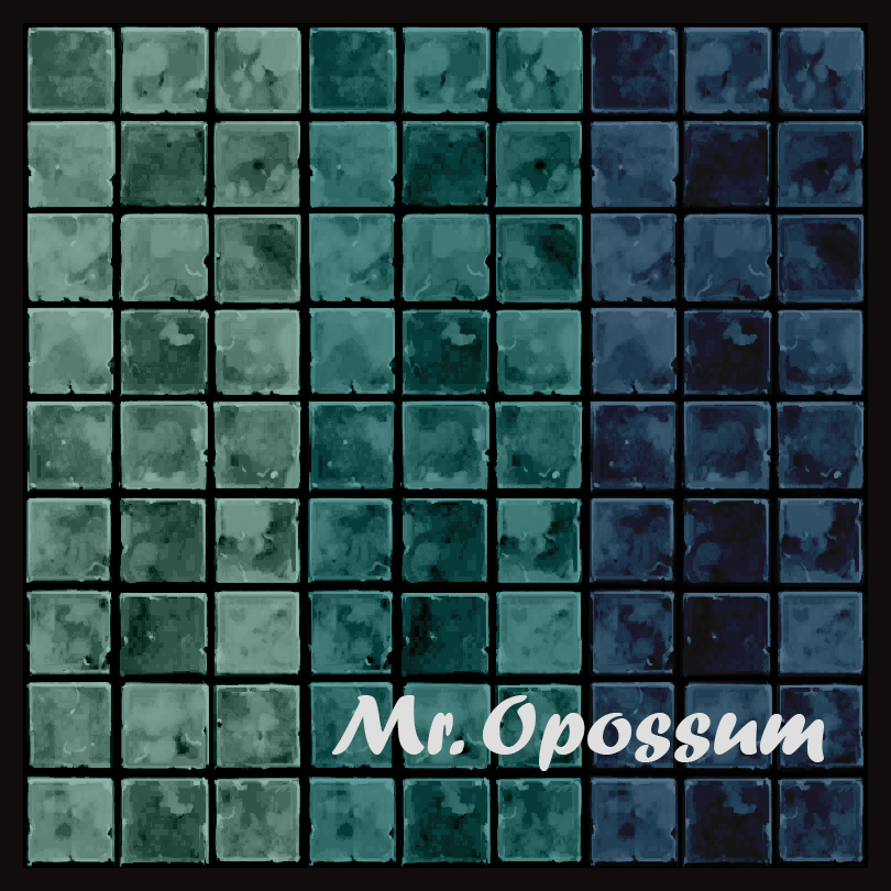 Mr.Opossum ocean blue square wall logo