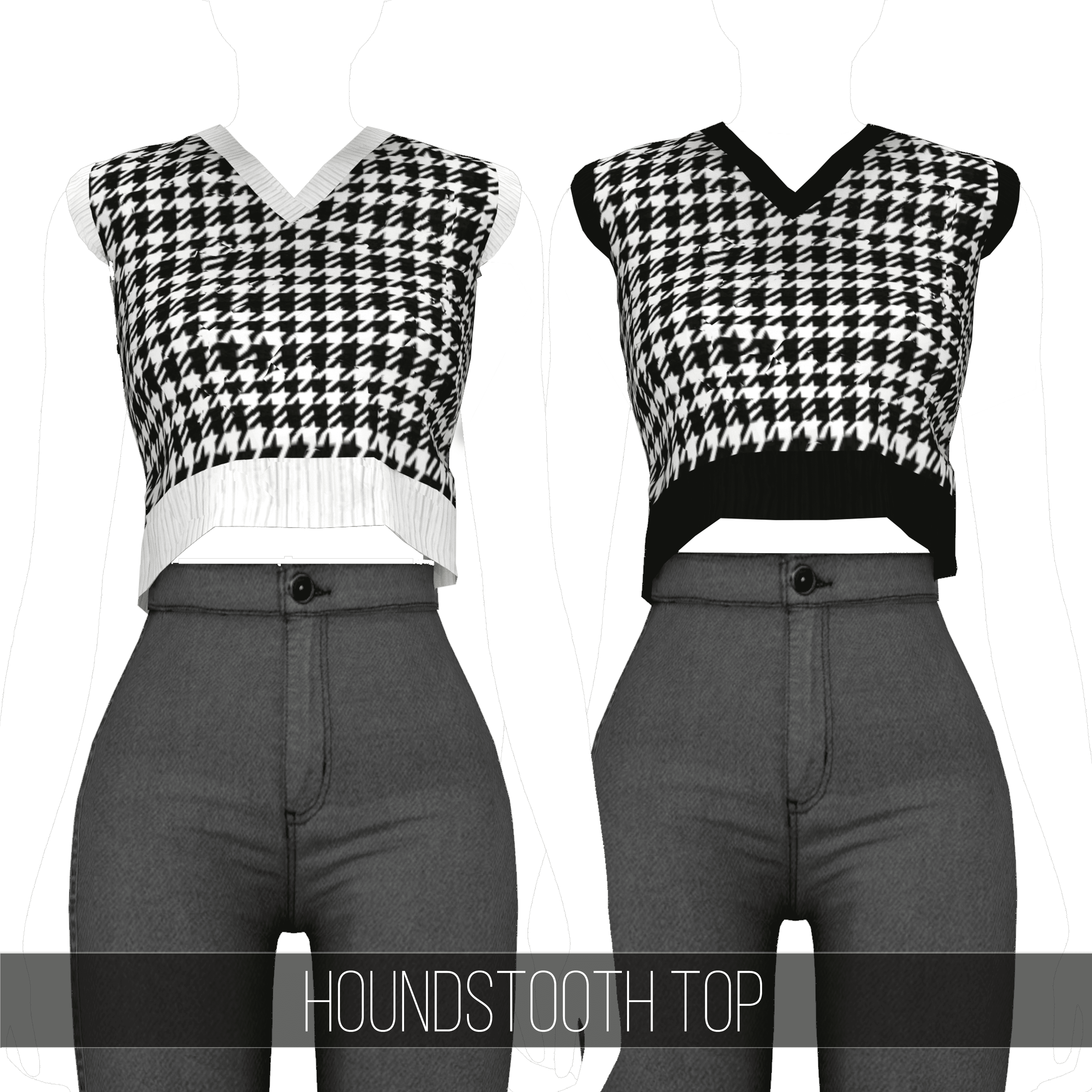 Download HOUNDSTOOTH TOP - The Sims 4 Mods - CurseForge