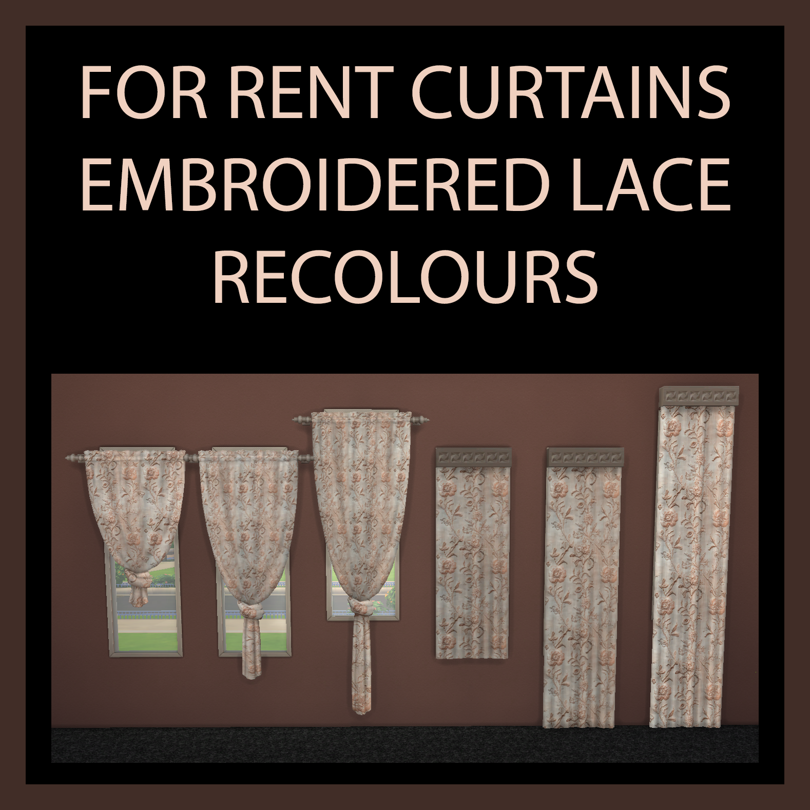 Download Embroidered Lace Curtain Recolours - FOR RENT - The Sims 4 ...