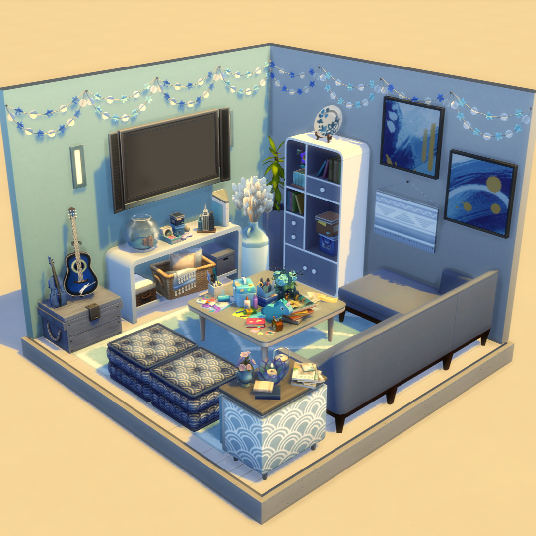 Modern Blue Living Room Lounge - The Sims 4 Rooms / Lots - CurseForge