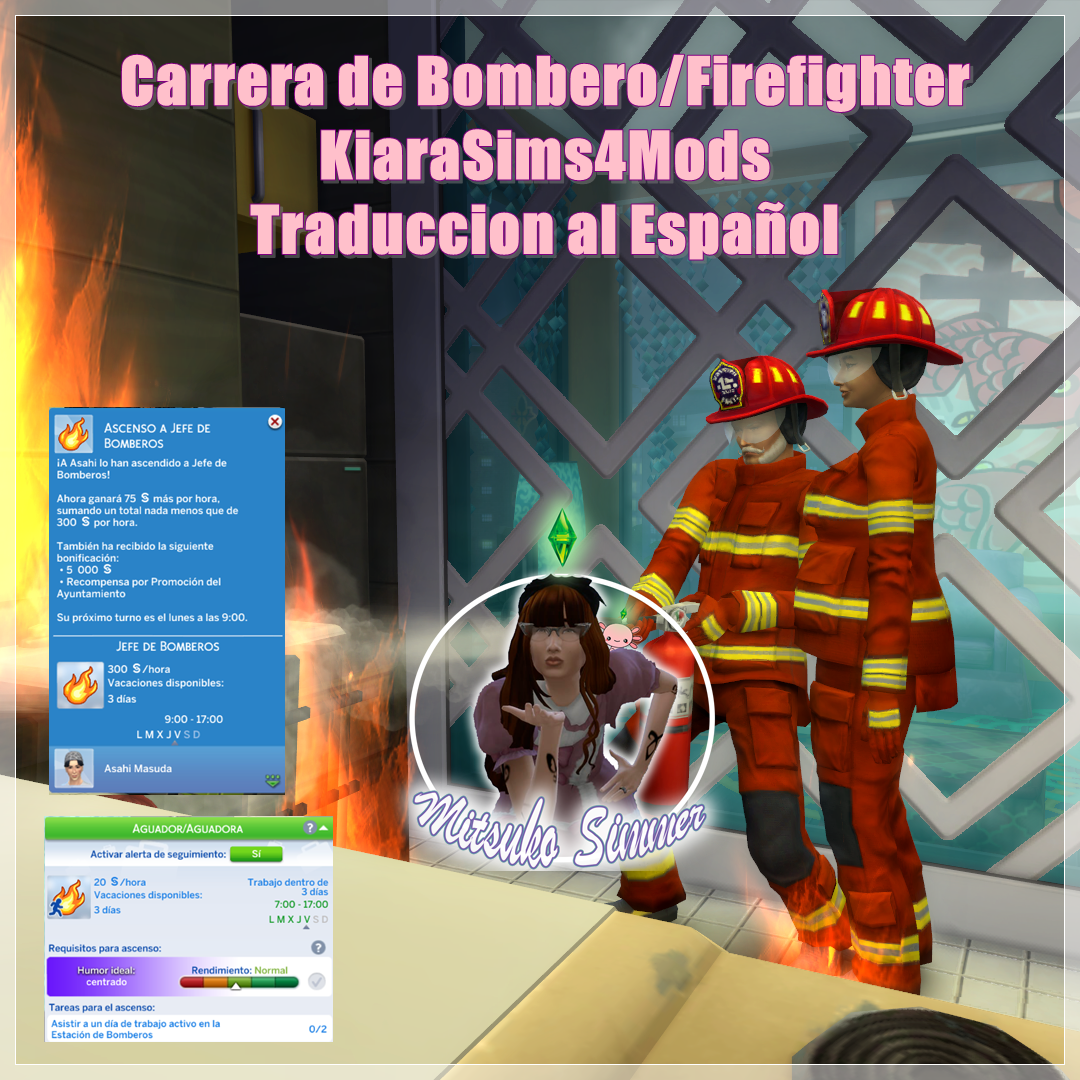 Carrera de Bombero/Firefighter x KiaraSims4Mods TRADUCCION AL ESPAÑOL project avatar