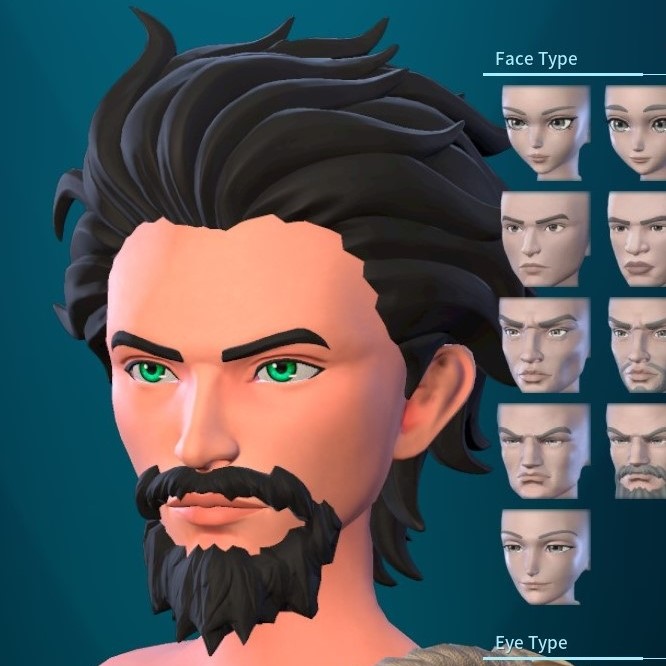 Young male heads with thin and lumberjack beard project avatar