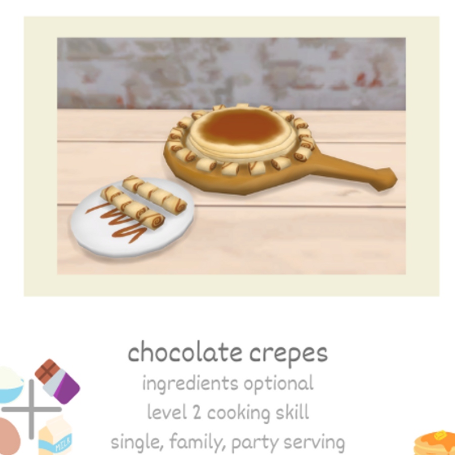 chocolate crepes by Littlbowbub Spanish translation Mods The Sims 4