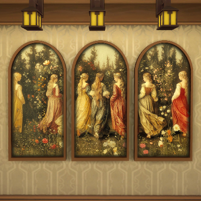 HQ Medieval Classical Ladies Triptych #1 Sellable Samtuse963 logo