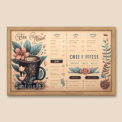 Elegant Cafe Shop Menu Board #1 Samtuse963 logo