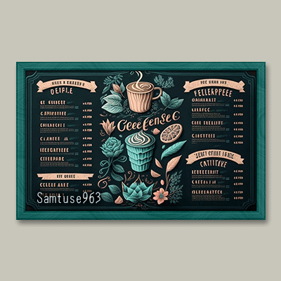 Elegant Cafe Shop Menu Board #2 Samtuse963 logo