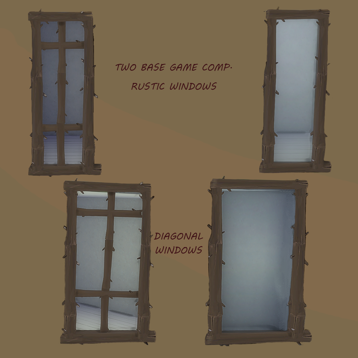Pack of two rustic windows - The Sims 4 Build / Buy - CurseForge