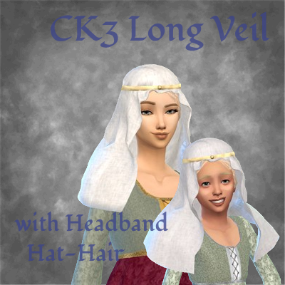 CK3 Medieval Long Veil with Headband logo