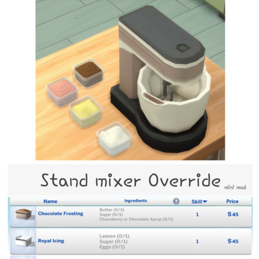 Download Stand Mixer Addon Frosting Ingredients by Littlbowbub