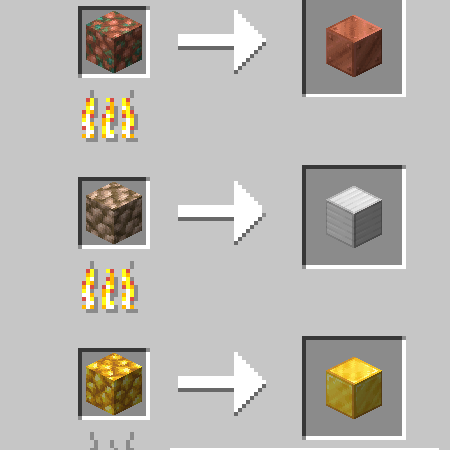 Smelting ore blocks
