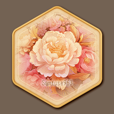 Flower Painting Hexagonal Frame #1 Samtuse963 logo