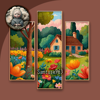 HQ Town Landscape Triptych #3 Sellable Extra B Samtuse963 logo
