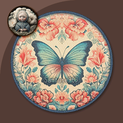 Butterfly Round Dance Rug #2 Samtuse963 logo