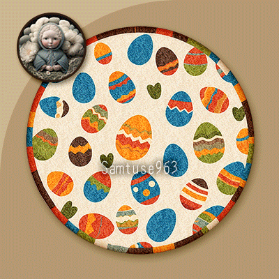 HQ Easter Eggs Round Dance Rug #4 Samtuse963 logo
