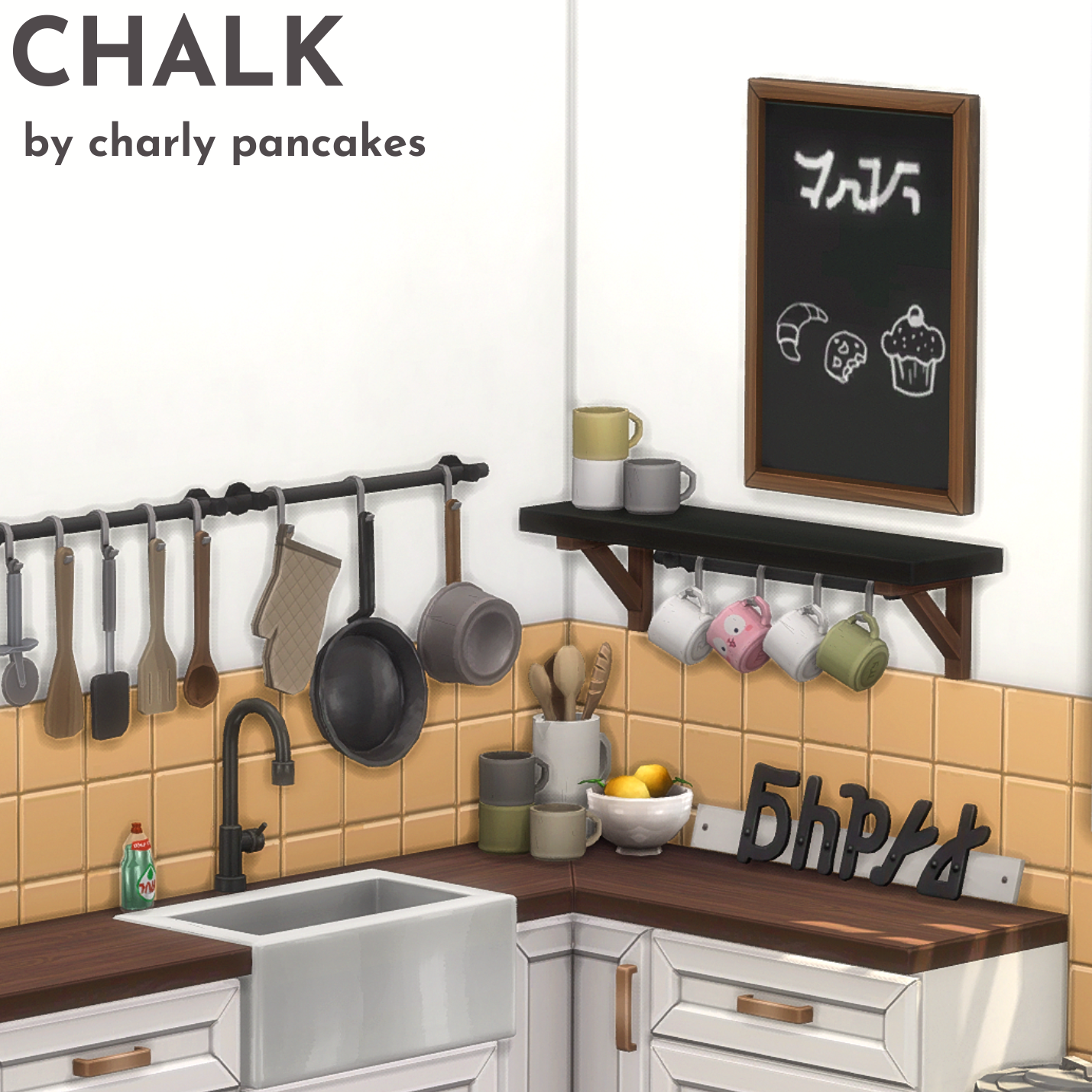 CHALK pt.3 - kitchen clutter - by charly pancakes logo