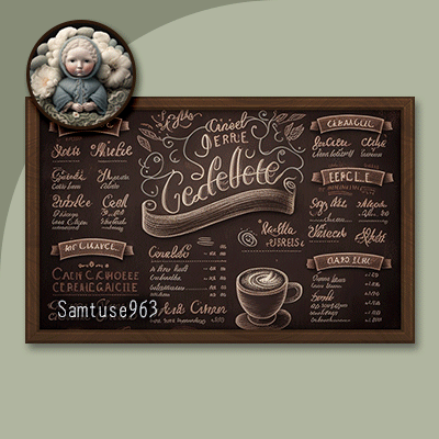 Elegant Cafe Shop Menu Board #5 Samtuse963 logo