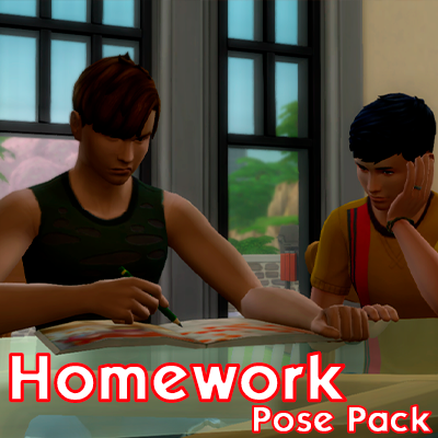 Homework - Pose Pack - Screenshots - The Sims 4 Mods - CurseForge