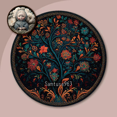 Classic Pattern Round Dance Rug #20 Samtuse963 logo