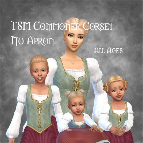 TSM Commoner Corset Dress No Apron - Files - The Sims 4 Create a Sim ...