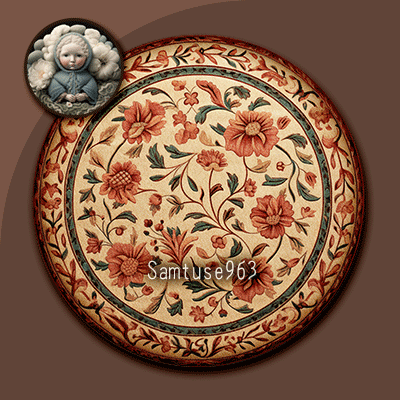 Classic Flower Round Dance Rug #2 Samtuse963 logo