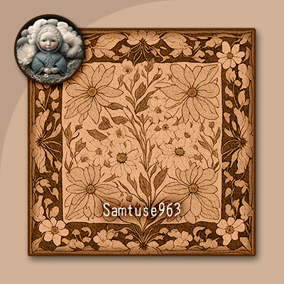 Classic Flower Square Dance Rug #4 Samtuse963 logo