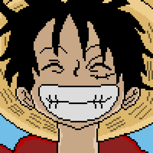 One Piece but in a block game logo