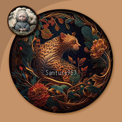 Leopard Round Dance Rug #13 Samtuse963 logo