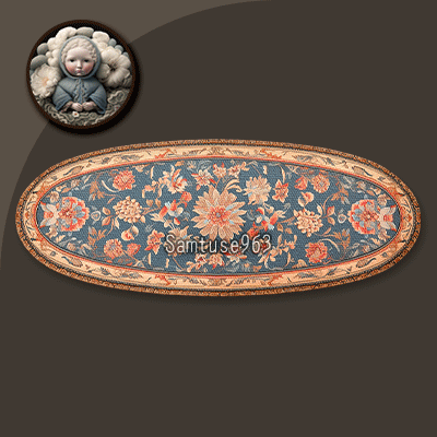 HQ Classic Flower Oval Dance Rug #2 Samtuse963 logo