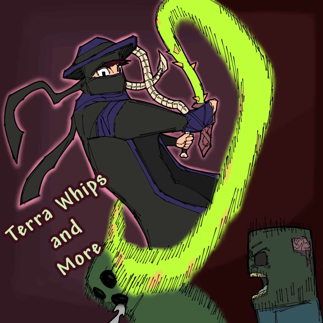 Terra-whips and more - Terraria weapons logo