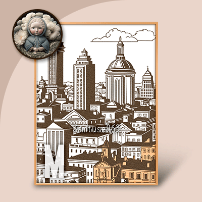 HQ Medium Table Painting Achromatic City #1 Samtuse963 logo